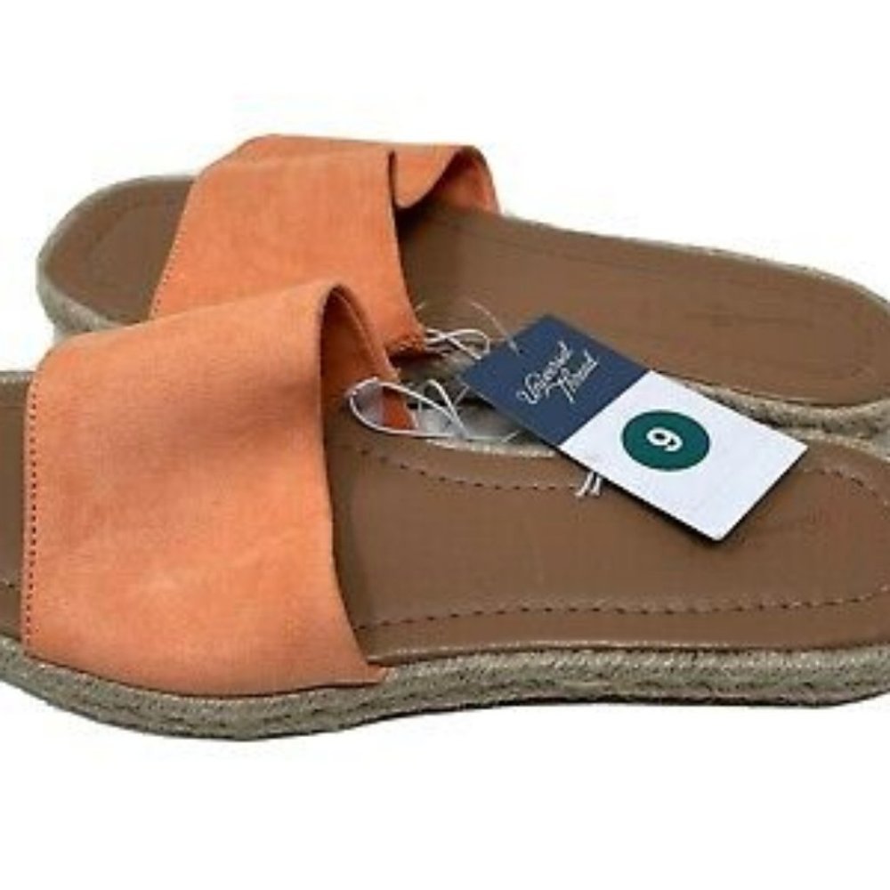 Universal Thread Maren Square Toe Espadrille Slide Sandals Orange 9 - Picture 4 of 8